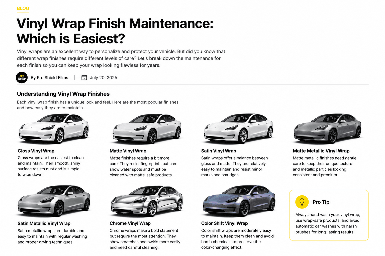 Vinyl Wrap Finish Maintenance: Which Is Easiest to Maintain?