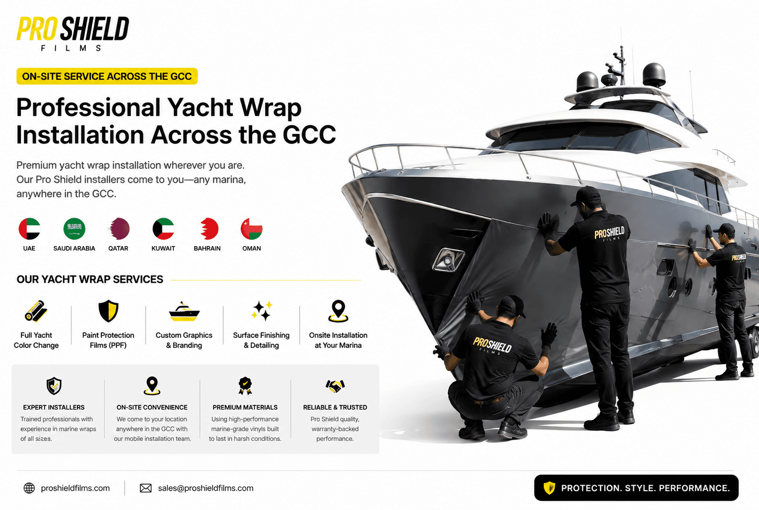 Yacht Wrap Installation Across the GCC with Pro Shield Installers