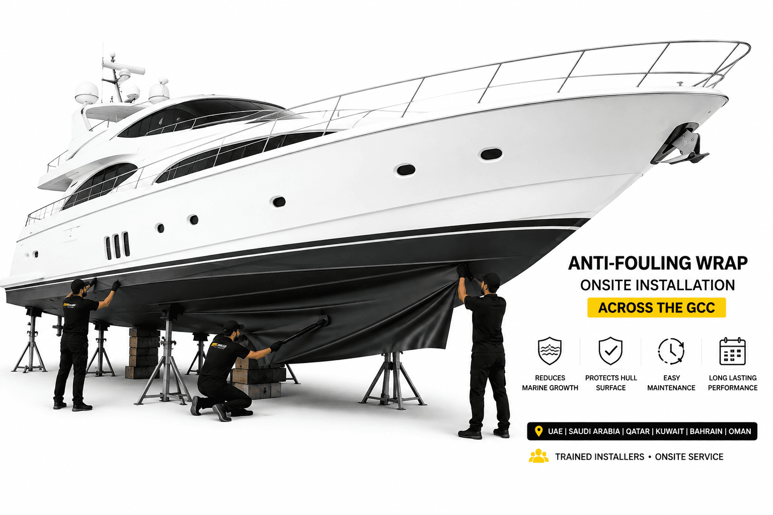 Anti-Fouling Wrap Installation Across the GCC by Pro Shield Films