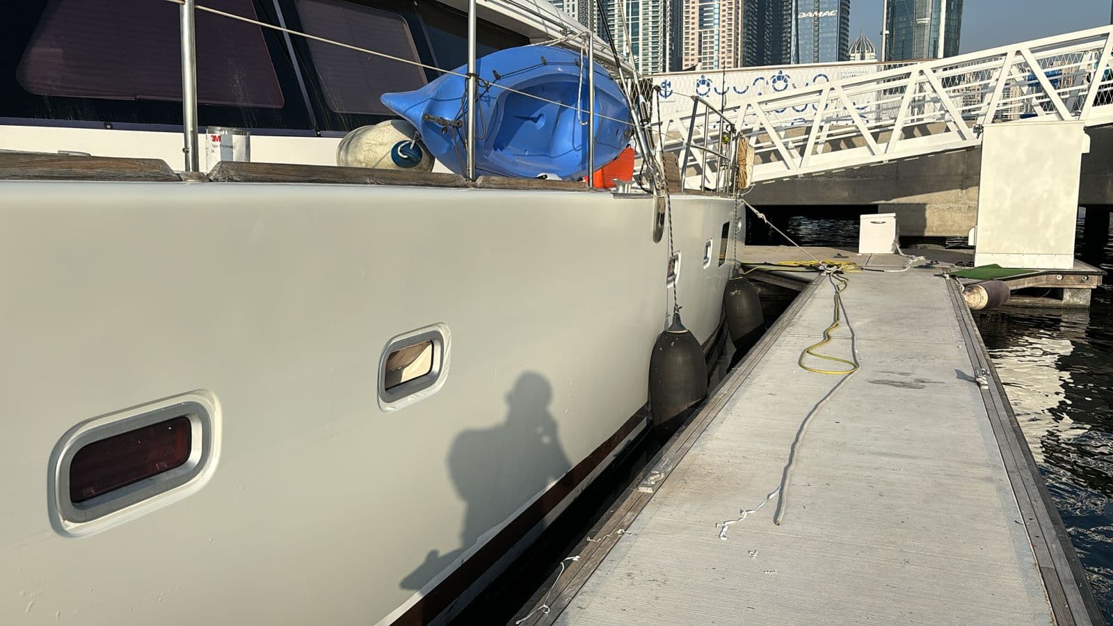 Satin White Pearl Catamaran Wrap — Dubai Marina | Pro Shield Films